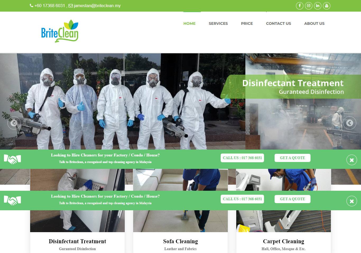 Brite Clean - Web Design and Development in Malaysia